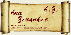 Ana Živankić vizit kartica